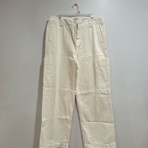 Womens Vince Cream Cargo Straight Leg Pants